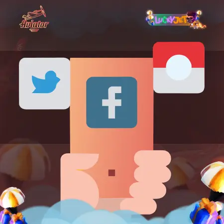 Social media icons with connected network